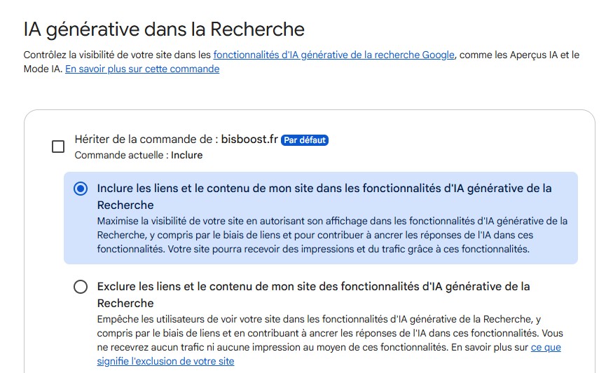 ia generative inclure contenu dans IA Google